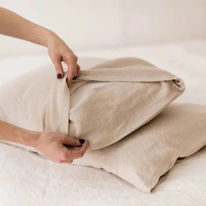 Beige 100% Linen Cushion Cover, 45 x 45 cm