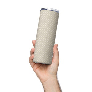 Neutral Beige Stainless Steel Tumbler With Straw