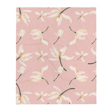 Load image into Gallery viewer, Soft Silk Touch Pink Floral Throw Blanket