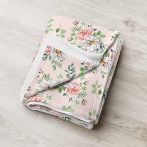 English Rose Silky Soft Throw Blanket, 50" x 60" [Pink]