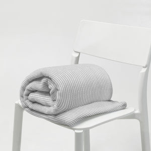 Grey Striped Silky Soft Throw Blanket