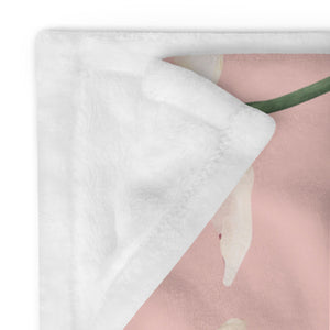 Soft Silk Touch Pink Floral Throw Blanket