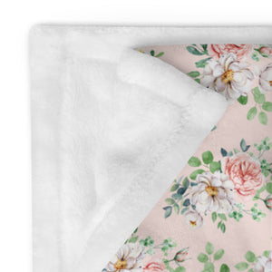 English Rose Silky Soft Throw Blanket, 50" x 60" [Pink]