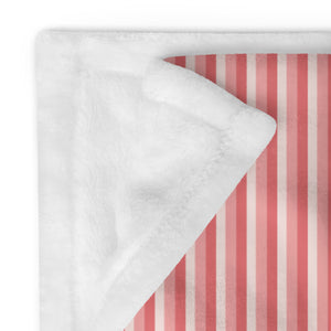 Rose Pink Striped Silky Soft Throw Blanket, 50" x 60"