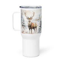 Load image into Gallery viewer, Winter Wonderland Stag Travel Mug With Handle, 25 Oz