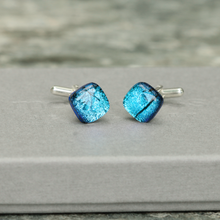 Load image into Gallery viewer, Handcrafted Mere Glass Square Cufflinks [Pink or Blue]