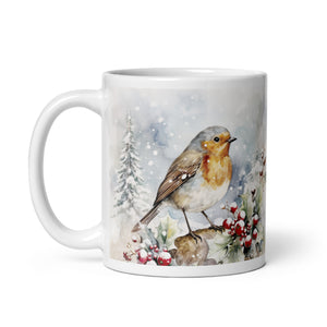 Robin Christmas Mug, 11 Oz