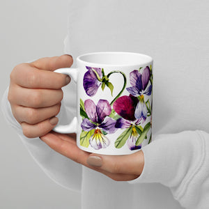 Purple Wild Pansy Coffee Mug, 11 Oz