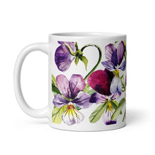 Load image into Gallery viewer, Purple Wild Pansy Coffee Mug, 11 Oz