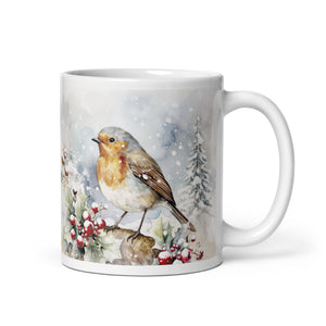 Robin Christmas Mug, 11 Oz