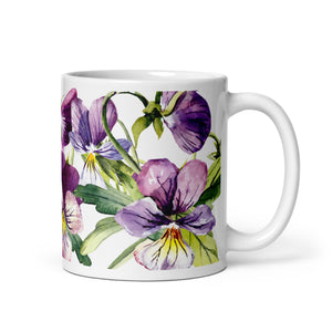 Purple Wild Pansy Coffee Mug, 11 Oz