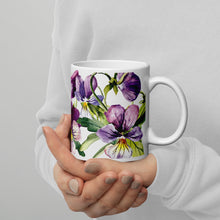 Load image into Gallery viewer, Purple Wild Pansy Coffee Mug, 11 Oz