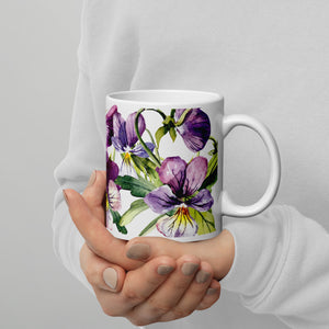 Purple Wild Pansy Coffee Mug, 11 Oz