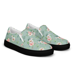 Women’s Rose Print Slip-On Canvas Shoes