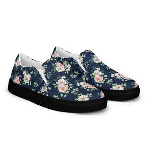 Women’s Rose Print Slip-On Canvas Shoes
