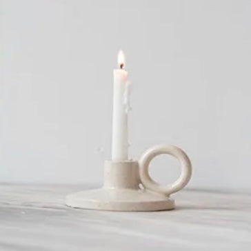 Cream Victorian Style Candle Holder