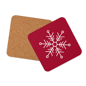Scandi Collection - Set of 2 Red Cork-Back Coasters