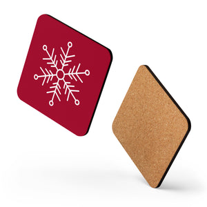 Scandi Collection - Set of 2 Red Cork-Back Coasters