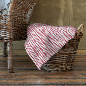 Scandi Collection - Red & White Throw Blanket